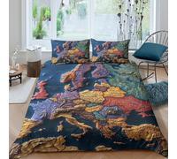 UNRXJZLVM Housse De Couette Carte Europe 3D Microfibre pour Jeunes