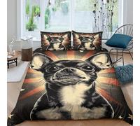 UNRXJZLVM Housse de Couette en Microfibre Imprimé 3D Motif Bouledogue Français Décor Chambre Literie Chien Animal Doux Respirant pour Adultes Jeunes King（220x240cm）