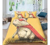 UNRXJZLVM Housse de Couette Imprimée 3D Hamster Super Héros Microfibre Parure de Lit Animaux Déco Chambre pour Adultes Super King（260x220cm）
