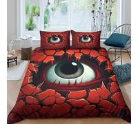 UNRXJZLVM Housse de Couette Oeil de Monstre 3D Imprimé Microfibre Décoration Chambre Parure de Lit Yeux 3D Doux Respirant pour Adultes Jeunes Super King（260x220cm）