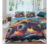 UNRXJZLVM Housse de Couette Voiture Tout-Terrain Impression 3D Microfibre Décoration de Chambre Parure de Lit Camion Monstre Doux Respirant pour la Maison Double（200x200cm