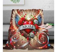 UNRXJZLVM Imprimée 3D Fleurs d'amour Throw Blanket Peluche Couvre Microfibre Douce Et Chaude, Confortable Housse De Canapé, Camping, Voyage 40x50inch(100x130cm)
