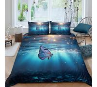 UNRXJZLVM Magique Impression 3D Motif Papillon Housse de Couette Microfibre Décor de Chambre Ensemble de Literie Papillon Doux Respirant pour Adultes Adolescents King（220x240cm）