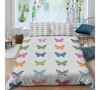 UNRXJZLVM Parure de lit 3D Impression Papillon Housse de Couette Microfibre Douce Respirant Ensemble Literie pour Adultes Adolescents Décoration Chambre Super King（260x220cm）