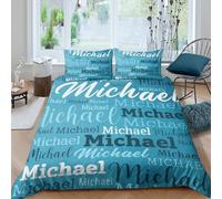 UNRXJZLVM Style Typographie Moderne Housse de Couette 3D Imprimée Microfibre Décoration Chambre Parure de Lit Lettres pour Adultes Adolescents Double（200x200cm