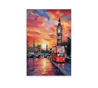 UNRXJZLVM Vue de la ville de Londres Impressions Sur Portrait Peintures Sur Toile Affiches Et Impressions Art Mural Image Pour Salon DécoSourision De La Maison 08x12inch(20x30cm)