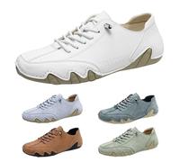 Unsex Chaussures de marche pieds nus pour homme et femme, chaussures de trekking ergonomiques, en cuir, imperméables et soulageant la douleur, chaussures de marche antidérapantes Zero-Drop, Blanc., 37