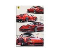 UNSGA Poster décoratif sur toile représentant une voiture de course Ferrari - Affiches murales et image d'art moderne pour chambre à coucher - 40 x 60 cm