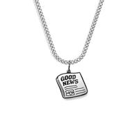 UNSHINEBAR Good News Chaîne avec pendentif pour homme et femme - Collier cubain streetwear avec pendentif Rap Song Good News en acier inoxydable et or 18 carats - Chaîne étanche - Longueur réglable de