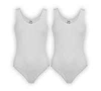 UnsichtBra Lot de 2 Body Femme Confort Microfibre | Body Gainant Léger & Sculptant Discret avec Larges Bretelles et Fermeture à agrafes - Blanc/Noir Chair