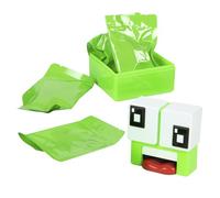 Unspeakable Mystery Capsule Series 1 comprend 4 articles exclusifs : 1 mini figurine, 1 Blok Headz empilable, 1 breloque de chaussure et 1 autocollant