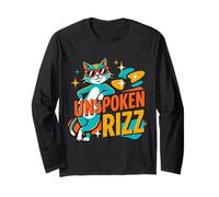Unspoken Rizz Funny Retro Cat Mid-Century Modern Manche Longue
