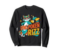Unspoken Rizz Funny Retro Cat Mid-Century Modern Sweatshirt