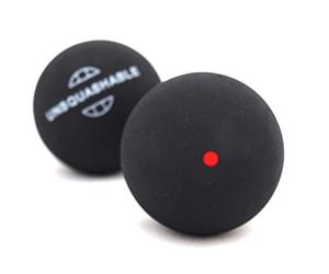 Unsquashable Balles de squash (paquet de 2)-Noir (Point Rouge)