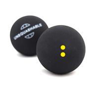 Unsquashable Balles de squash (paquet de 2)-Noir (Points Double Jaune)