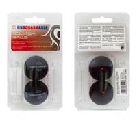 Unsquashable Balles de squash (paquet de 2)-Noir (Point Rouge)
