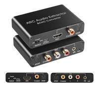 UNSTINCER HDMI Audio Extracteur, Numérique vers Analogique Convertisseur | 192khz DAC, HDMI Optique Coaxial to Optique Coaxial 3,5 mm Jack RCA Converter, pour TV Haut parleur Phono Casque Home Cinema