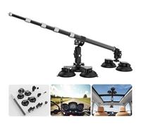 UNSTINCER Support à 5 Ventouse et Pince avec Perche à Selfie de 119 cm | 360° Rotatif Action Camera Voiture Fixation pour Gopro Insta360 DJI, Car Suction Cam Mount Pare-brise Tableau de Bord Capot