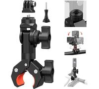 UNSTINCER Support Camera Action pour Gopro Insta360 DJI Akaso, 360° Rotatif | Super Pince pour 17-40mm Tube, Cam Fixation avec 1/4" Filetage, Moto Velo Vtt Bike ATV Guidon Trepied Perche à Selfie Mount