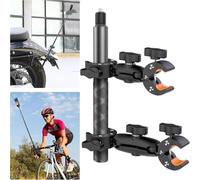 UNSTINCER Support de caméra à Double Pince avec Perche à Selfie de 118 cm, réglable Fixation pour Insta360 X4 X3 X2 One RS R, pour Guidon de Moto vélo Prise de Vue à la Troisième Personne