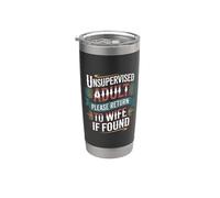 Unsupervised Adult Please Return To Wife If Found - Gobelet isotherme en acier inoxydable double paroi