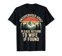 Unsupervised Adult Please Return to Wife If Found T-Shirt Graphique avec Valeur, Homme, Noir, L