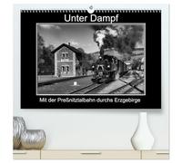 Unter Dampf - Mit der Preßnitztalbahn durchs Erzgebirge (hochwertiger Premium Wandkalender 2026 DIN A2 quer), Kunstdruck in Hochglanz: Dampferlebnis im Erzgebirge - Die Preßnitztalbahn