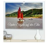 Unter Segeln auf der Elbe (hochwertiger Premium Wandkalender 2026 DIN A2 quer), Kunstdruck in Hochglanz: Segelyachten und Segelschoner auf der Unterelbe