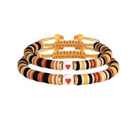 UNTERING Bracelets d'amitié flexibles et extensibles en argile - Bracelets réglables et légers pour filles - Confortables à porter au quotidien - Unisexe - Bracelet tissé extensible, taille unique