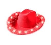 UNTERING Chapeau lumineux LED clignotant à larges bords pour adultes - Pour adultes - Pour fête à thème