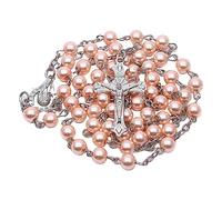 UNTERING Chapelet en forme de croix de 6 mm - Pendentif décoratif à suspendre - Chaîne de perles pour fête de Noël