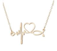 UNTERING Collier avec pendentif en forme de battement de cœur en acier inoxydable pour personnel médical, infirmière, collier ECG, taille unique, Comme décrit, Comme décrit.