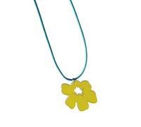 UNTERING Collier avec pendentif fleur en acrylique coloré pour femmes et filles, longueur réglable, chaîne clavicule, accessoires de cou élégants, décolleté déclaration, taille unique, Comme décrit