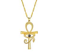 UNTERING Collier avec pendentif œil délicat minimaliste et simple œil d'Horus - Chaîne ras du cou délicate - Bijoux d'Halloween - Colliers croisés pour femme