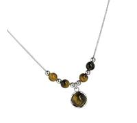 UNTERING Collier en cuir exquis avec pierre d'oeil chinois esthétique bijoux de cou pour les amateurs de modernité et de culture collier pour homme, taille unique, Comme décrit, Comme décrit.
