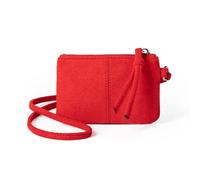 UNTERING Collier imprimé léopards porte-badge pour femme en cuir synthétique avec lanière souple et sac à main compact, Rouge, 13x1x9cm /5.11x0.39x3.54in