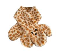 UNTERING Écharpe en peluche douce à la mode sur le thème des animaux, confortable, élégante et chaude pour garçons et filles, accessoire d'extérieur d'hiver, imprimé léopard, taille unique