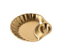 UNTERING Élégant plateau de service à deux compartiments en acier inoxydable pour divertissement à domicile et présentation professionnelle des aliments gourmets