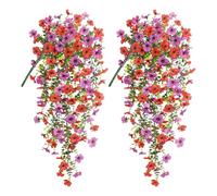 UNTERING Imitation eucalyptus réaliste et Morning Glory en soie à suspendre pour intérieur ou extérieur, mariage, décoration de jardin, verdure en soie