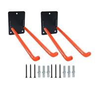 UNTERING Lot de 2 crochets de rangement muraux polyvalents en fer pour outils de jardin lourds, outils de jardin, crochets utilitaires revêtus de caoutchouc pour garage