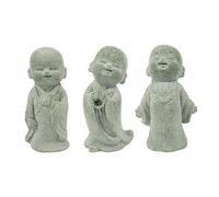 UNTERING Lot de 3 figurines miniatures en résine de moine bouddhiste pour plantes en pot d'aquariums et décorations de bureau, méditations, bouddhas