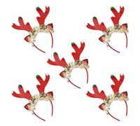 UNTERING Lot de 5 bandeaux de Noël avec lumières LED Flocon de neige lumineux Décoration de vacances 2024 pour filles et femmes Cadeau de Nouvel An Accessoires de Noël