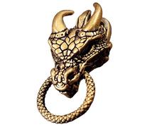 UNTERING Perles artistiques rétro en forme de dragon pour tressage de corde et bijoux culturels, accessoires de porte-clés culturels, jaune, taille unique