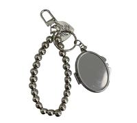 UNTERING Porte-clés en métal ovale/rond/cœur en verre avec pendentif tendance pour sac isotherme pour femmes et filles, Ovale 1, taille unique