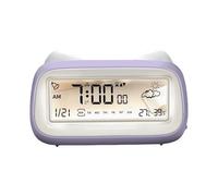 UNTERING Réveil électronique à panneau tactile participatif - Boîtier évident - Affichage de la température - Lumière du lit - Chambre d'enfant - Essentiel - Joli dessin animé - Horloge à proximité