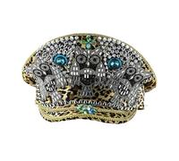 UNTERING Rivet clouté hibou capitaine casquettes de festival de musique chapeau adulte unisexe cosplay chapeau haut-de-forme réglable chapeau de capitaine