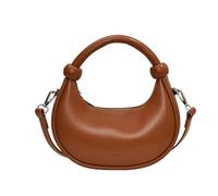 UNTERING Sac à bandoulière style coréen, sac à bandoulière en cuir PU, petit sac à main tendance, sac à bandoulière demi-lune, marron, about 16x22cm/6.30x8.66"
