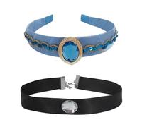UNTERING Serre-tête et collier ras du cou de princesse pour petite fille - Accessoire de costume d'aventure magique - Accessoire d'événement scolaire