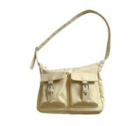 UNTERING Style coréen Sac à bandoulière en nylon pour femmes et filles Sac à bandoulière tendance pour le shopping et les rendez-vous galants, jaune, 24x7.5x21cm /9.44x2.95x8.26in