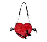 UNTERING Style japonais Itabag Sac à bandoulière en forme de cœur avec nœuds mignons Sac à bandoulière Mode Sortir ensemble Sac charmant sac à bandoulière, Rouge, about 9x23x30cm/3.54x9.06x11.81"